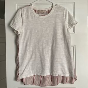 Loft short sleeve mixed media t-shirt